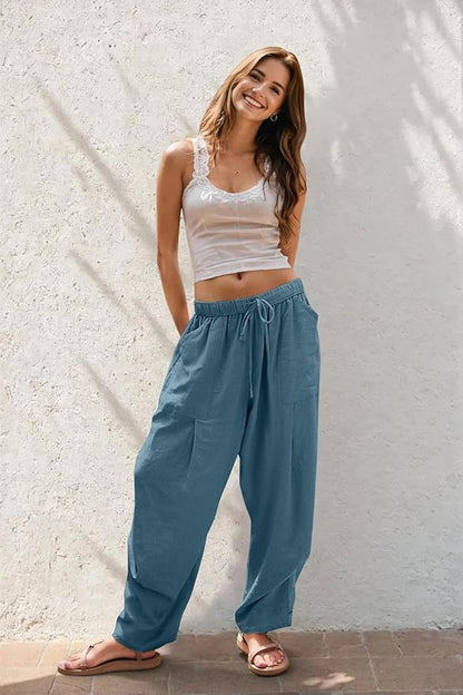 Linen Baggy Harem Pants