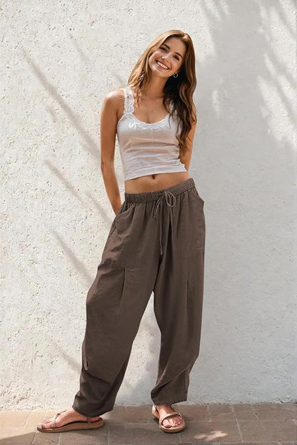 Linen Baggy Harem Pants