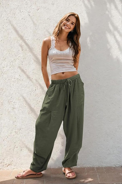 Linen Baggy Harem Pants