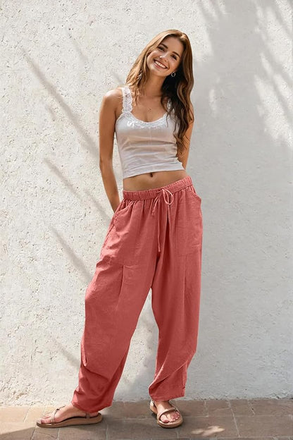 Linen Baggy Harem Pants