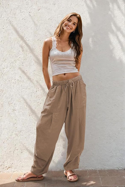 Linen Baggy Harem Pants
